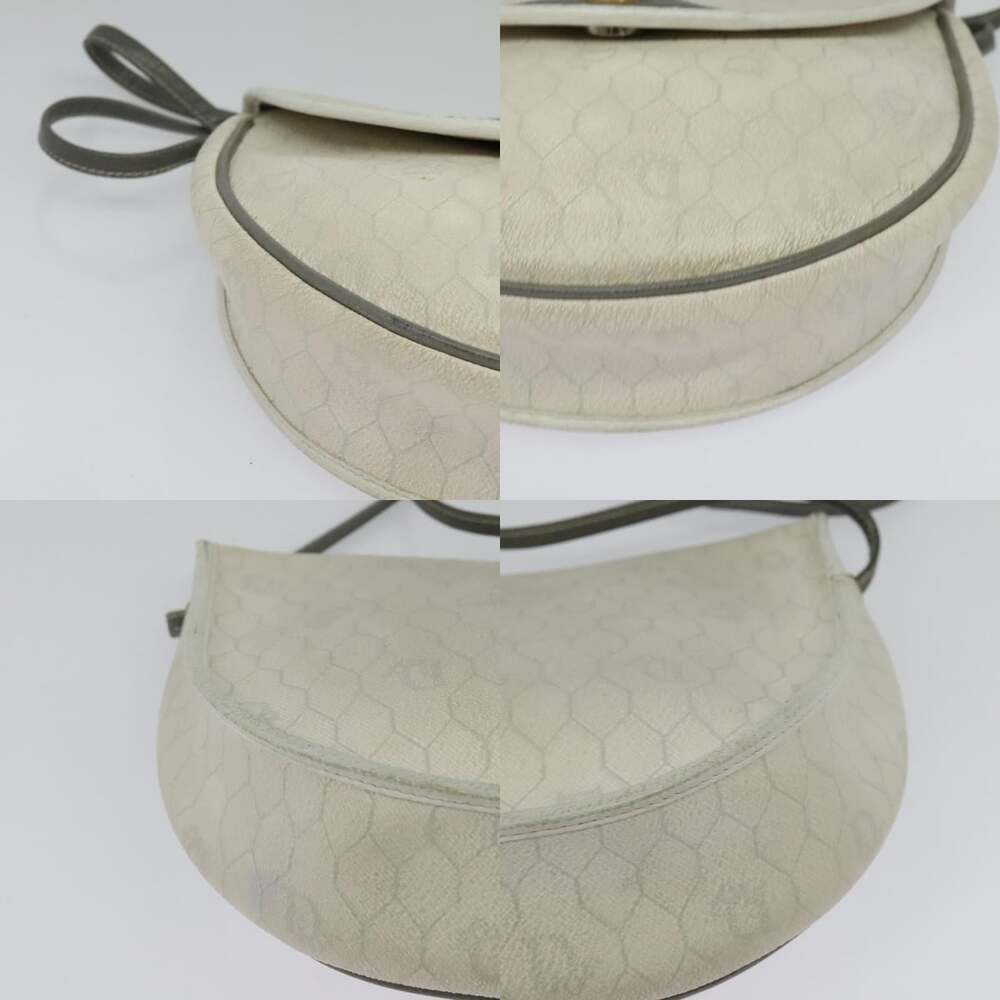 DIOR Honeycomb Canvas Shoulder Bag Pvc White Gold - Picture 10 of 12